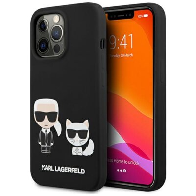 Etui KARL LAGERFELD Slilicone Karl & Choupette do Apple iPhone 13/13 Pro Czarny
