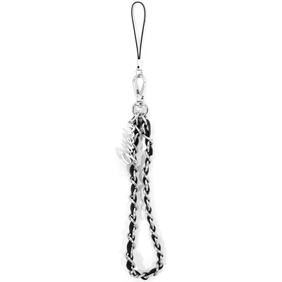 Zawieszka do telefonu GUESS Strap Chain Metal Logo Charm Czarny