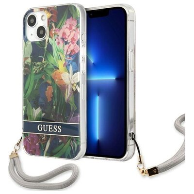 Etui GUESS Flower Cord do Apple iPhone 13 Mini Niebieski