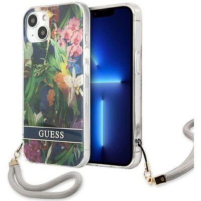 Etui GUESS Flower Strap do Apple iPhone 13 Niebieski