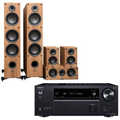 Kino domowe ONKYO TX-RN6100B + TAGA TAV-607 Dąb