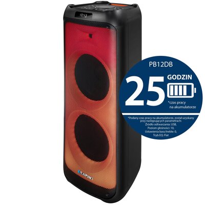 Power Audio BLAUPUNKT PB12DB, 140W, Bluetooth, Bateria 25 godzin, Dwa bezprzewodowe mikrofony w zestawie, Tuner FM
