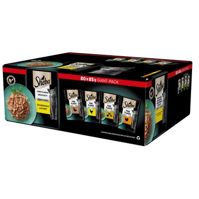 Karma dla kota SHEBA Drobiowe smaki (80 x 85 g)