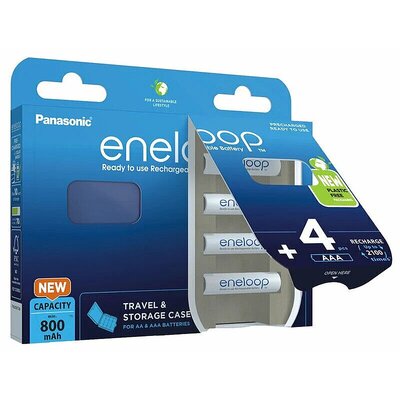 Akumulatorki AAA 800 mAh PANASONIC Eneloop (4 szt.) + pudełko