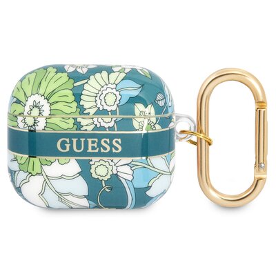 Etui na słuchawki GUESS Flower Strap do Apple AirPods 3 Zielony