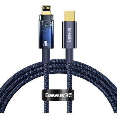 Zdjęcia - Kabel BASEUS  USB-C - Lightning  Explorer 1 m Niebieski USB Typ C - Lightnin 