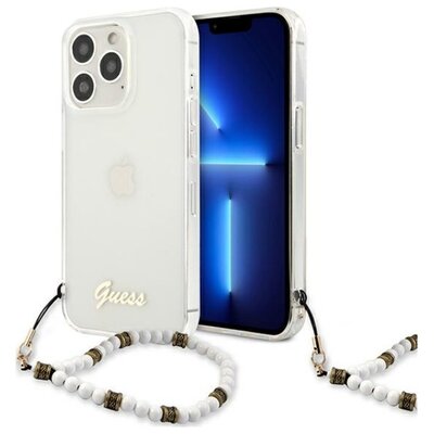 Etui GUESS White Pearl do Apple iPhone 13/13 Pro Przezroczysty