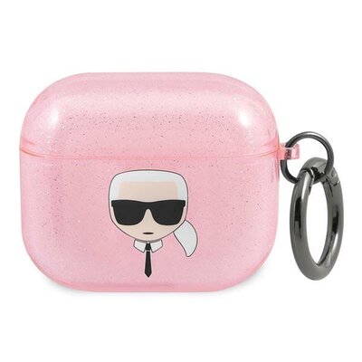 Etui na sluchawki KARL LAGERFELD Karl's Head do Apple AirPods 3 Różowy
