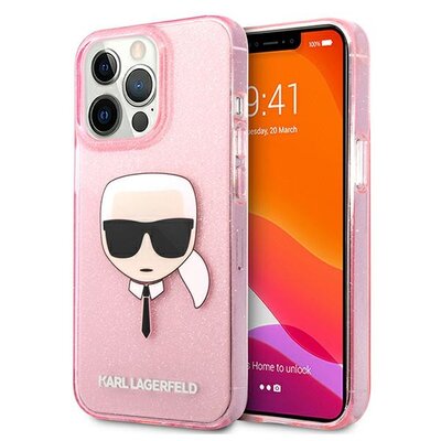 Etui KARL LAGERFELD Karl's Head do Apple iPhone 13 Pro Max Różowy