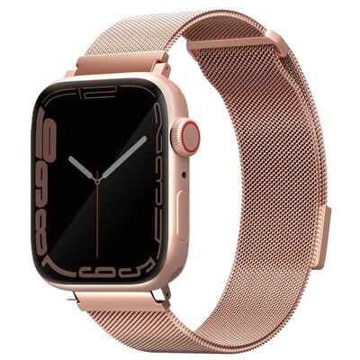 Pasek UNIQ Dante do Apple Watch 1/2/3/4/5/6/7/8/9/SE/SE2 (38/40/41mm) Złoto-różowy