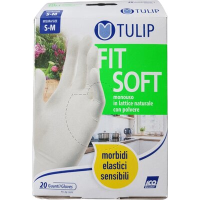 Фото - Засоби захисту ICO Rękawiczki lateksowe  GUANTI Tulip Fit Soft  Tulip Fit Sof (rozmiar S/M)