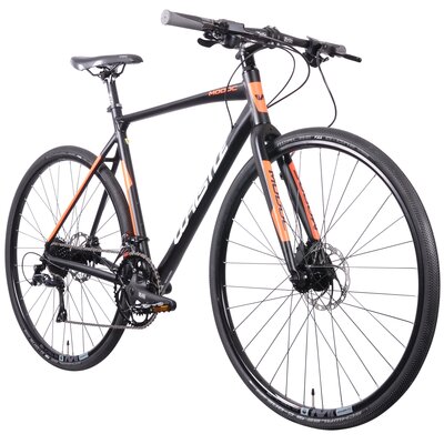 Rower gravel WHISTLE Modoc Flat Bar M21 28 cali męski Czarno-pomarańczowy