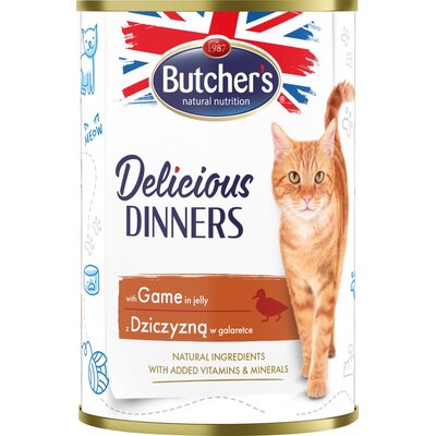 Karma dla kota BUTCHER'S Delicious Dinners kawałki z dziczyzną w galaretce 400 g