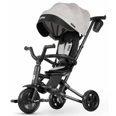 Trójkołowiec QPLAY Nova Niello Siedzisko 360°, Uchwyt na kubek Szary