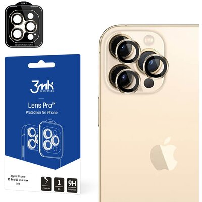 Szkło hartowane na obiektyw 3MK Lens Protection Pro do Apple iPhone 13 Pro/13 Pro Max Złoty