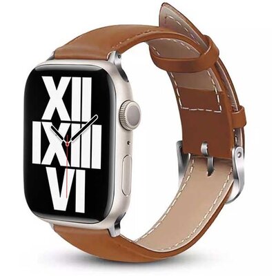 Pasek CRONG Noble Band do Apple Watch (44/45/46/49mm) Jasnobrązowy