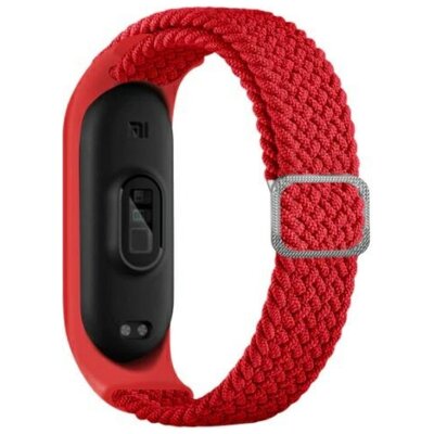 Pasek BELINE Textile do Xiaomi Mi Band 5/6/7 Czerwony