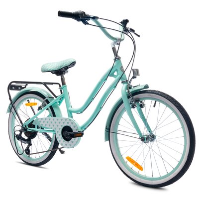 Rower dziecięcy SUN BABY Heart Bike 20 cali Shimano dla dziewczynki Miętowy
