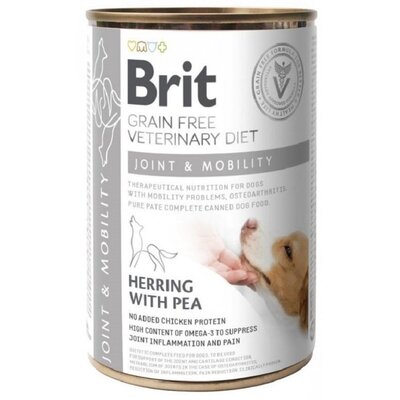 Karma dla psa BRIT Grain Free Veterinary Diets Dog Joint & Mobility Śledź z groszkiem 400g