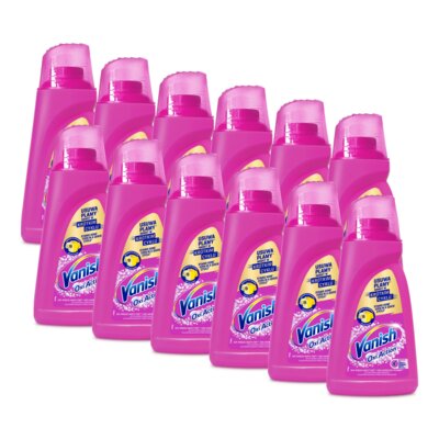Odplamiacz do prania VANISH Oxi Action Różowy 12 x 1000 ml