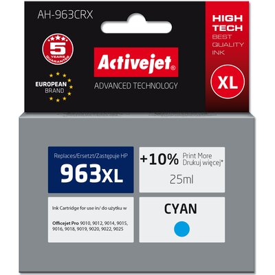 Tusz ACTIVEJET do HP 963 XL 3JA27AE Niebieski 25 ml AH-963CRX