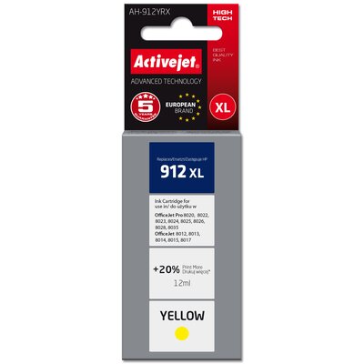 Tusz ACTIVEJET do HP 912XL 3YL83AE Żółty 12 ml AH-912YRX