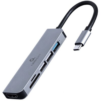 Hub GEMBIRD A-CM-COMBO6-02 USB Typu C, Pasywny