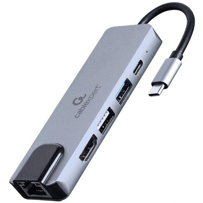 Hub GEMBIRD A-CM-COMBO5-04 USB Typu C, Pasywny