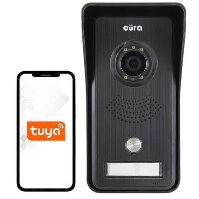 Zestaw wideodomofonowy EURA VDP-42A3 Gamma + Czarny Bezprzewodowy Wi-Fi