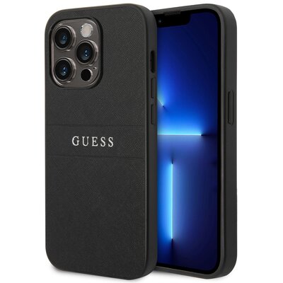 Etui GUESS Saffiano Stripes do Apple iPhone 14 Pro Czarny