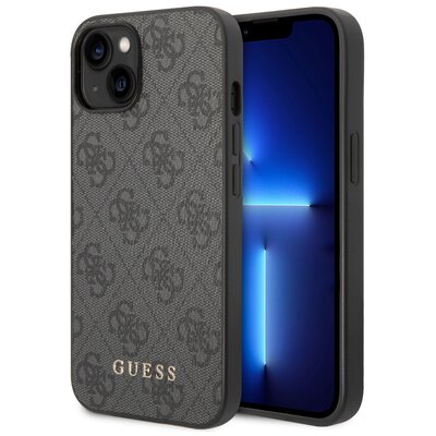 Etui GUESS 4G Metal Gold Logo do Apple iPhone 14 Szary