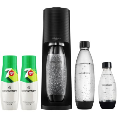 Saturator SODASTREAM Terra Czarny + 3 butelki + 2 syropy 7UP