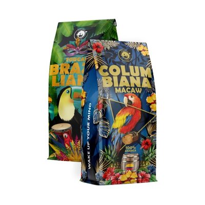 Kawa ziarnista BLUE ORCA COFFEE Brazilliana Toucano, Columbiana Macaw 2 x 1 kg