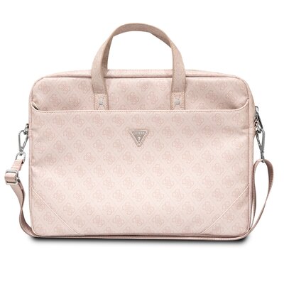 Torba na laptopa GUESS Saffiano 4G Triangle Logo 16 cali Różowy