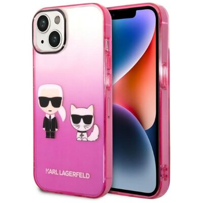 Etui KARL LAGERFELD Gradient Ikonik Karl & Choupette do Apple iPhone 14 Plus/15 Plus Różowy