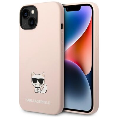 Etui KARL LAGERFELD Silicone Choupette Body do Apple iPhone 14 Plus/15 Plus Jasnoróżowy