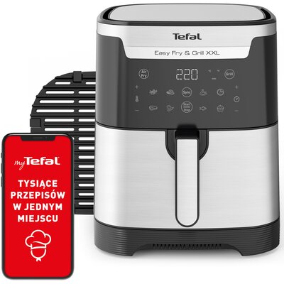 Air Fryer Frytkownica beztłuszczowa TEFAL EY801D Easy Fry&Grill XXL z dzielonym koszem i rusztem do grilla