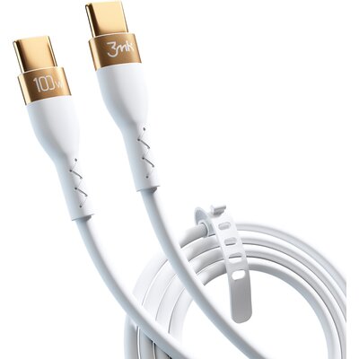 Kabel USB-C - USB-C 3MK Hyper Silicone Cable 100W 2 m Biały