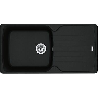 Zlewozmywak jednokomorowy z ociekaczem FRANKE Antea AZG 611-97 XL 114.0676.241 Czarny matowy 50x97
