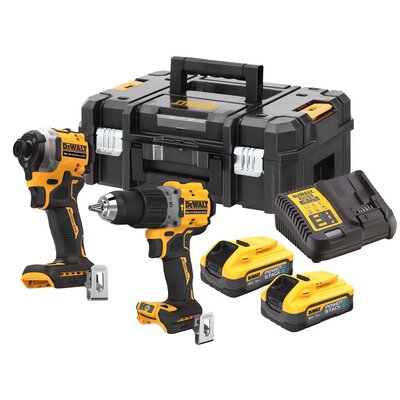Wiertarko - wkrętarka DEWALT DCD805 + zakrętarka DCF850 + ładowarka + walizka TSTAK + zestaw akumulatorów