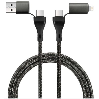 Kabel USB-C/USB - USB-C/Lighning FOREVER Core 1.2 m Czarny