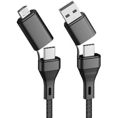 Kabel USB/USB-C - USB-C/Micro USB FOREVER Core 1.2 m Czarny