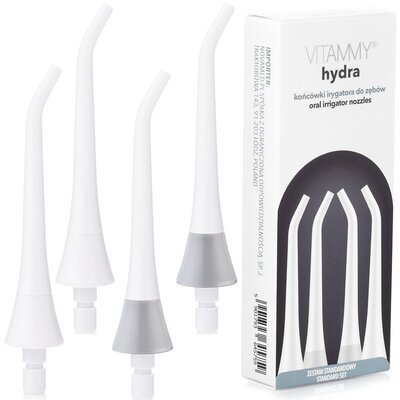 Oryginalna końcówka do irygatora VITAMMY Hydra Biały (4 szt.) (Dokładne czyszczenie przerw międzyzębowych)