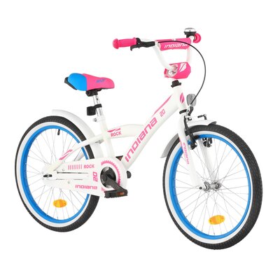 Rower dziecięcy INDIANA Rock Girl 20 cali dla dziewczynki Biały 2024