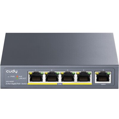Switch CUDY GS1005P Gigabit Ethernet, 5 portów, Funkcja PoE