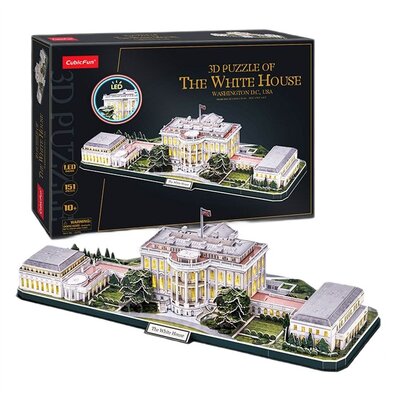 Puzzle 3D CUBIC FUN LED Biały Dom L529H (151 elementów)