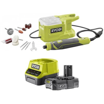 Narzędzie wielofunkcyjne RYOBI RRT18-0 + Akumulator RYOBI ONE+ RC18120-120 2Ah 18V + ładowarka