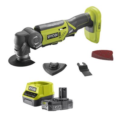 Narzędzie wielofunkcyjne RYOBI R18MT-0 + Akumulator RYOBI ONE+ RC18120-120 2Ah 18V + ładowarka