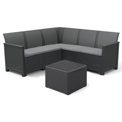 Zestaw mebli ogrodowych KETER Elodie 5 Corner 17212110 Grafitowy