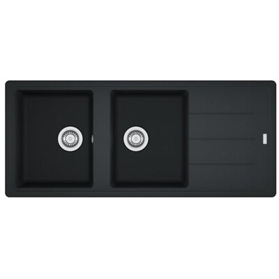 Zlewozmywak dwukomorowy z ociekaczem FRANKE Basis BFG 621-116 114.0676.263 Onyx 50x116